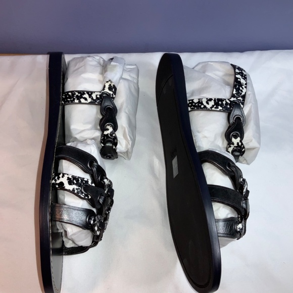 Coach gladiator Flat Sandals Sz 5.5B leather New dust bag - Picture 3 of 7